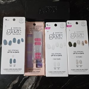 Glaze Semi-Cured Gel Nail Strips Set